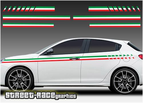 Alfa Romeo Giulietta racing stripes 008 - Italian flag