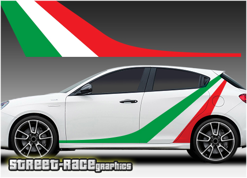 Alfa Romeo Giulietta racing stripes 010 - Italian flag