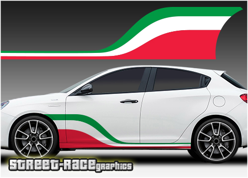 Alfa Romeo Giulietta racing stripes 014 - Italian flag