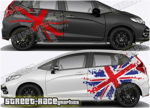 Honda Jazz rally graphics 025 - Union Jack Splatter