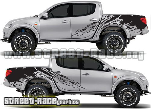 021 - L200 Large shredded grunge decals