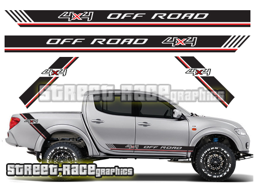 026 - L200 offroad 4x4 side doors and tub stripes