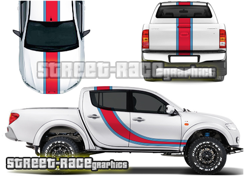 Mitsubishi L200 Martini racing stripes 001