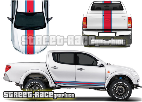 Mitsubishi L200 Martini racing stripes 002