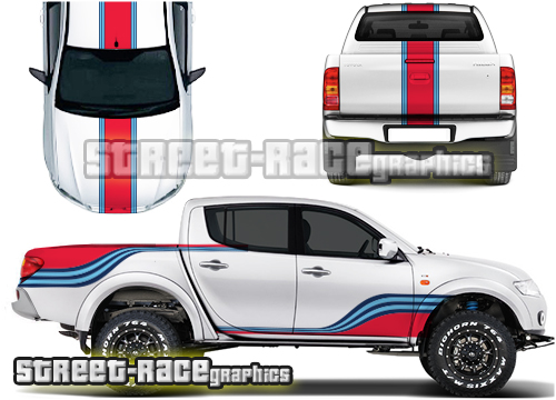 Mitsubishi L200 Martini racing stripes 003