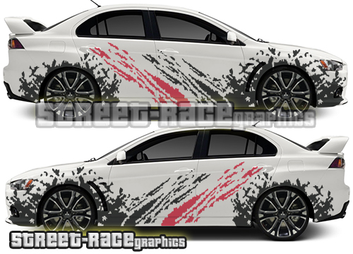 001 Mitsubishi Lancer Rally mud splatter graphics