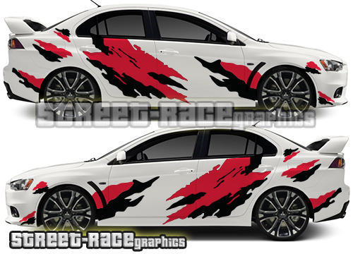 002 Mitsubishi Lancer Rally mud splatter graphics