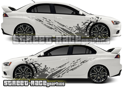 005 Mitsubishi Lancer Rally mud splatter graphics