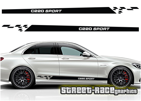 Mercedes C Class racing stripes 003 - C220 sport