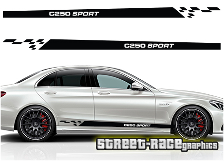 Mercedes C Class racing stripes 004 - C250 sport