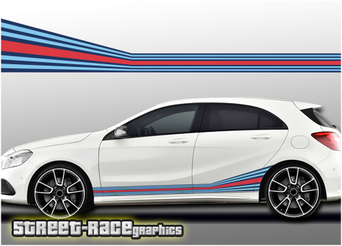 Mercedes A + B Class Martini racing stripes 004
