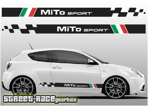 Alfa Romeo Mito racing stripes 004 Italian flag graphics