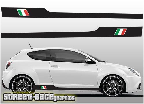 Alfa Romeo Mito racing stripes 010A Italian flag graphics