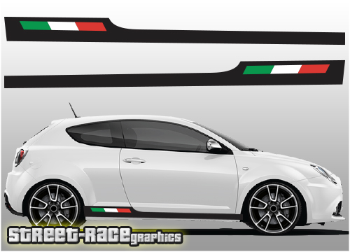 *SALE - READ DESCRIPTION - Alfa Romeo Mito racing stripes 010B Italian flag graphics