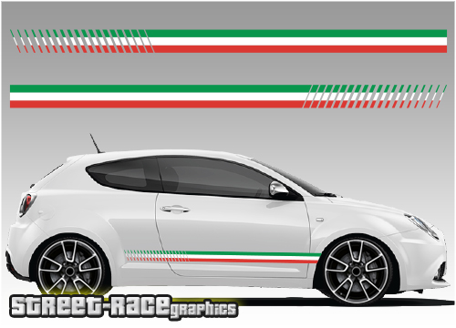 Alfa Romeo Mito racing stripes 003 - Italian flag