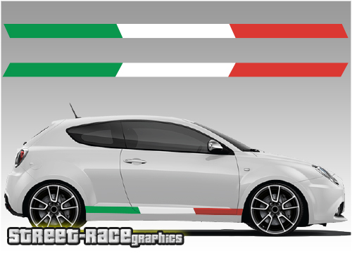 Alfa Romeo Mito racing stripes 006 - Italian flag