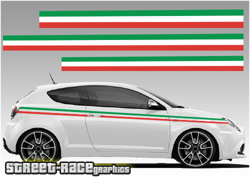 Alfa Romeo Mito racing stripes 007 - Italian flag