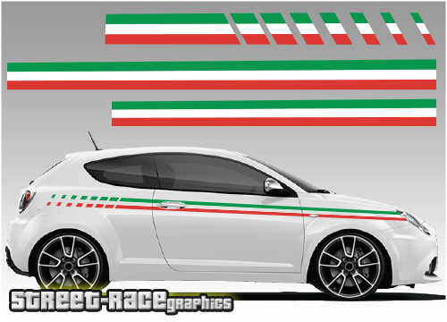 Alfa Romeo Mito racing stripes 008 - Italian flag