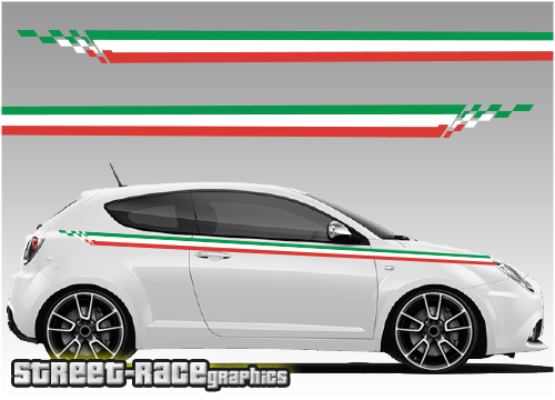 Alfa Romeo Mito racing stripes 009 - Italian flag