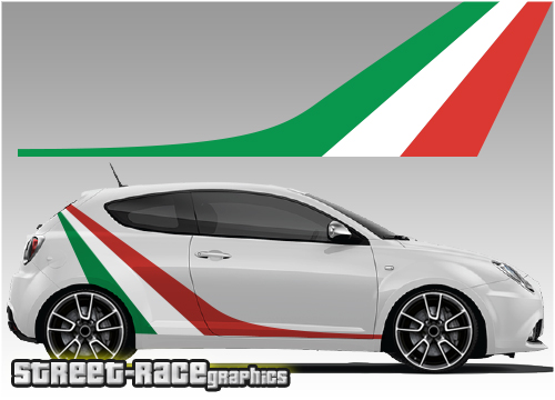 Alfa Romeo Mito racing stripes 010 - Italian flag