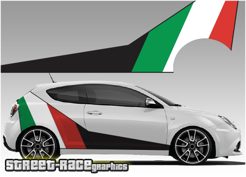 Alfa Romeo Mito racing stripes 011 - Italian flag