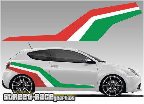 Alfa Romeo Mito racing stripes 012 - Italian flag