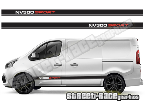 Nissan NV300 / Primastar side racing stripes 004