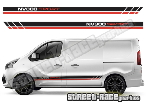 Nissan NV300 / Primastar side racing stripes 006