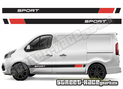 Nissan NV300 / Primastar side racing stripes 008