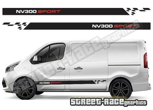 Nissan NV300 / Primastar side racing stripes 009
