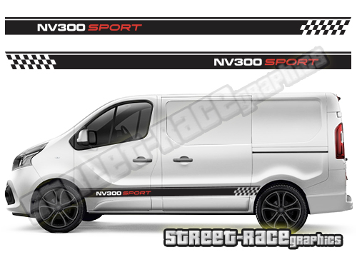 Nissan NV300 / Primastar side racing stripes 010