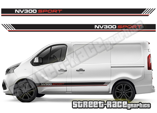 Nissan NV300 / Primastar side racing stripes 011