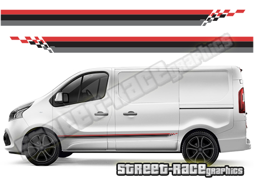 Nissan NV300 / Primastar side racing stripes 030 - Nismo style