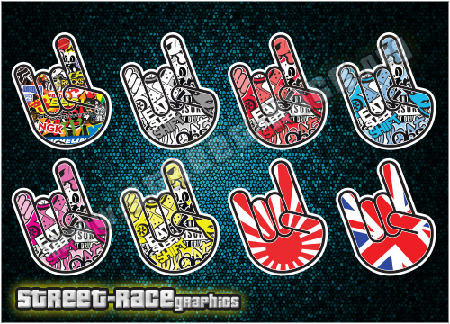 Small stickerbomb SB02 - VW hand sign