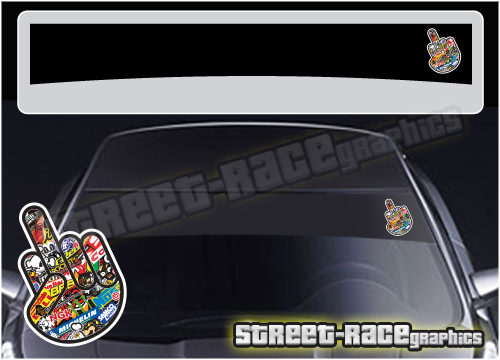 Sunstrip SS5014 - JDM Middle finger stickerbomb