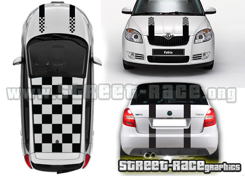 Skoda Fabia 010 roof stickers squares