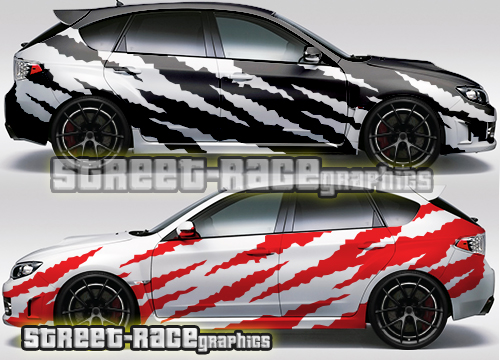 Impreza rally graphics 062 - Ripped Tiger stripes
