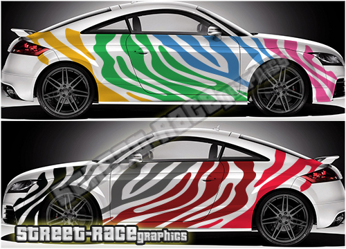 Audi TT rally graphics 014 - rainbow Zebra