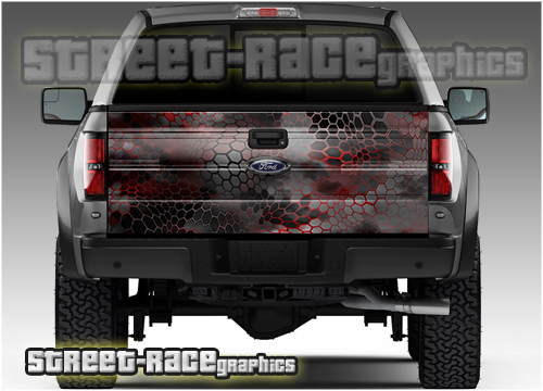 814 - Tailgate wrap (Chameleon red camouflage)