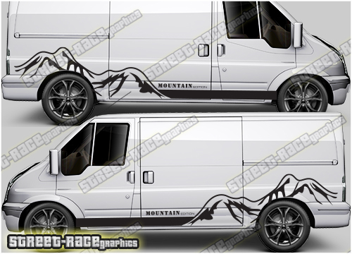 Ford Transit MK7 sides 034 - MOUNTAIN stickers