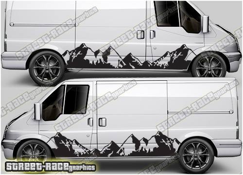 Ford Transit MK7 sides 035 - MOUNTAIN stickers