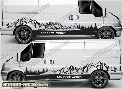 Ford Transit MK7 sides 038 - MOUNTAIN stickers