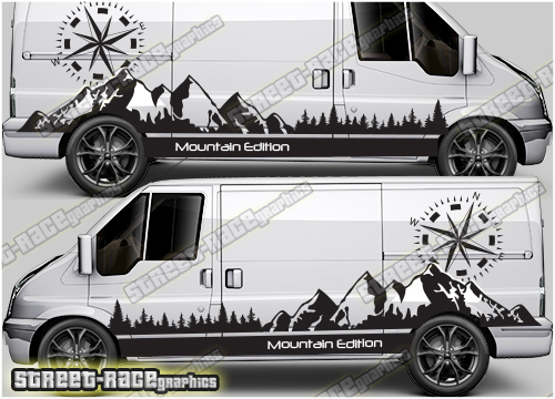 Ford Transit MK7 sides 039 - MOUNTAIN stickers