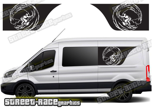 Ford Transit camper van graphics 052 - Upper rear side panels