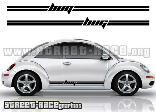 Volkswagen Beetle 'BUG' racing stripes stickers 006