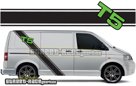 VW transporter large racing stripes 031