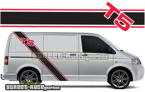 VW transporter large racing stripes 032