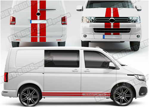 VW transporter full racing stripes 004