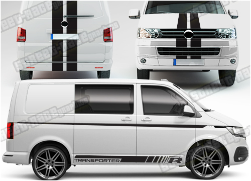 VW transporter full racing stripes 005