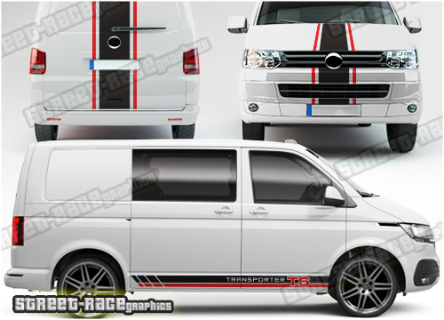 VW transporter full racing stripes 006